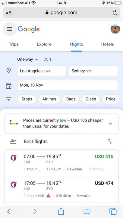 google flights 2